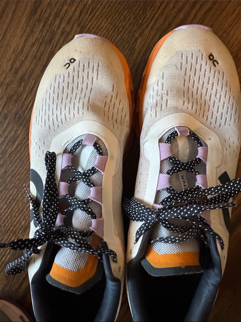 On Running Women Cloudmonster Running Shoes - White & Orange - Picture 6 of 12